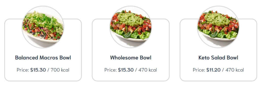 Chipotle Lifestyle Bowls Menu USA