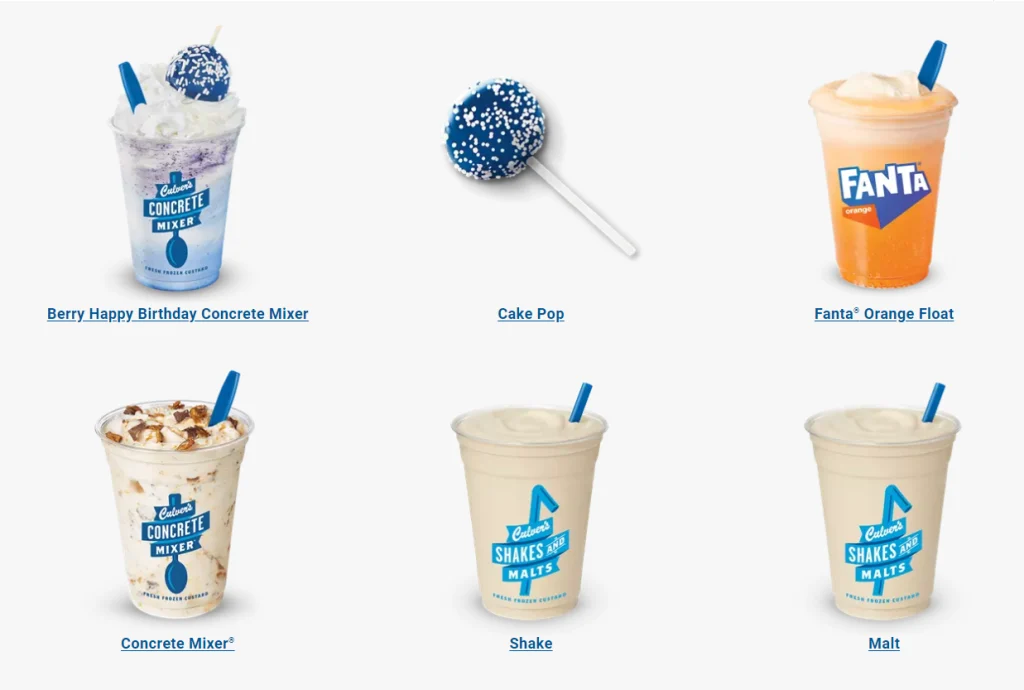 Culver's Frozen Custard Menu USA