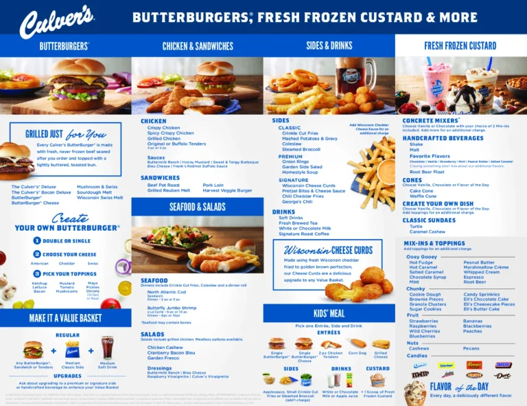 Culver's Menu USA