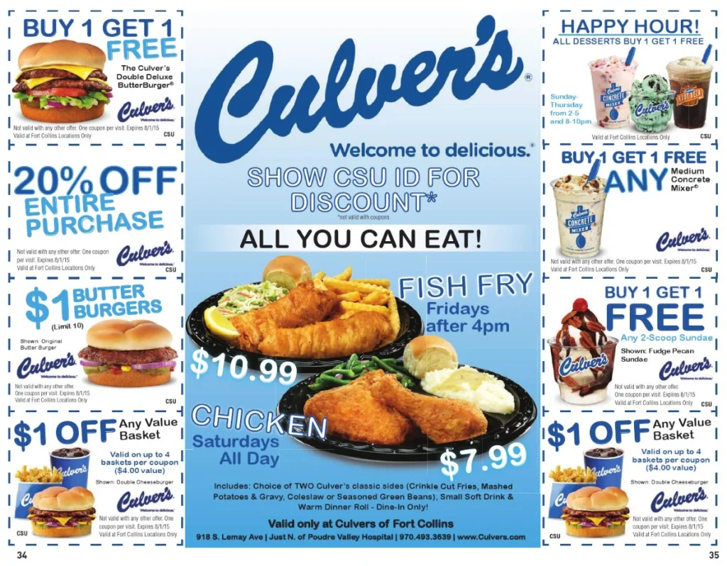 Culver's Menu Items Prices USA