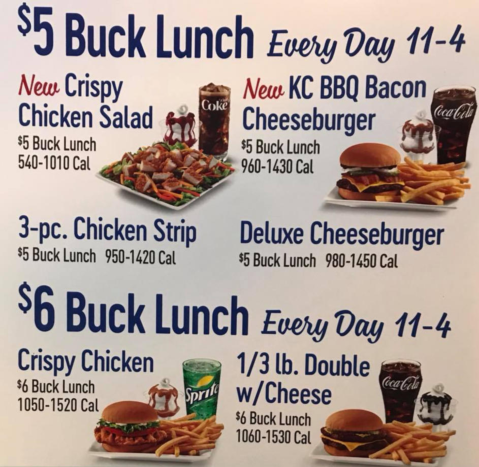 Dairy Queen $5 Buck Lunch Menu Deal USA