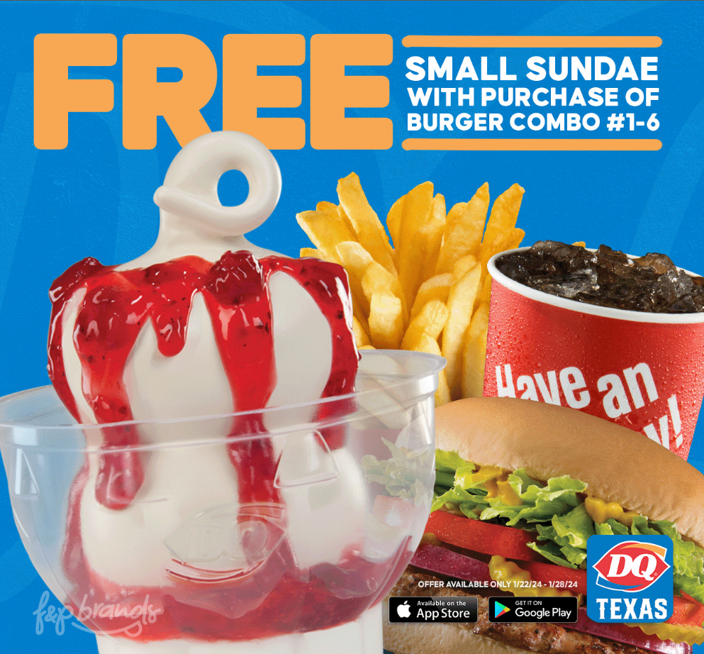 Dairy Queen Free Small Sundae with App Purchase Menu Deal USA