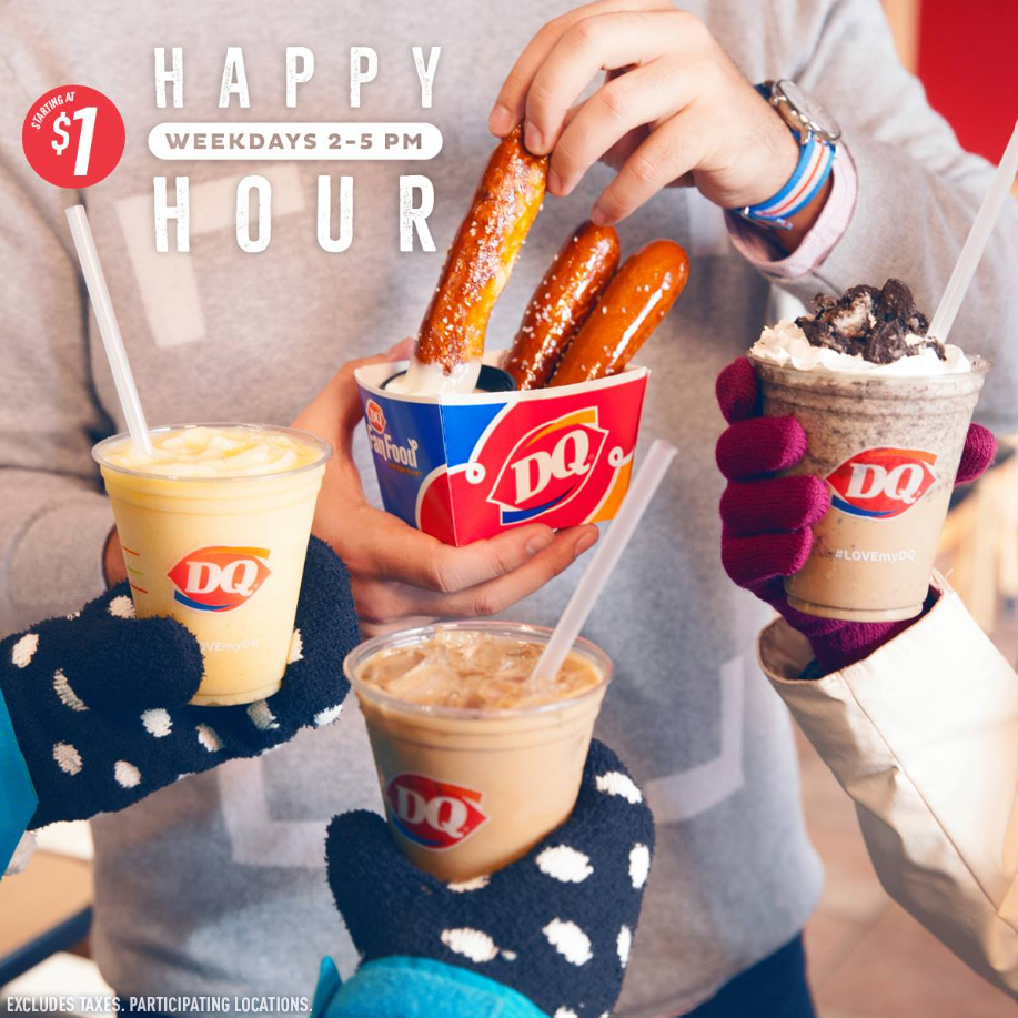 Dairy Queen Happy Hour Deals Menu USA