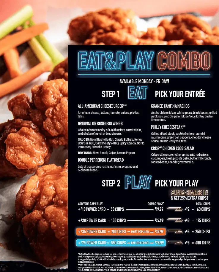 Dave & Buster's Eat & Play Combo Deal USA