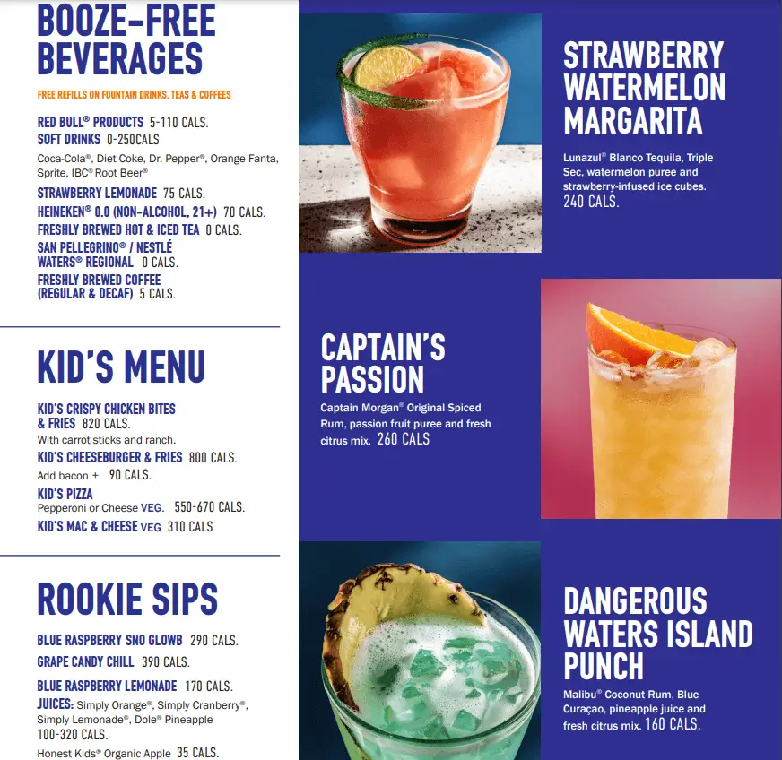 Dave & Buster's Menu Updated Prices USA