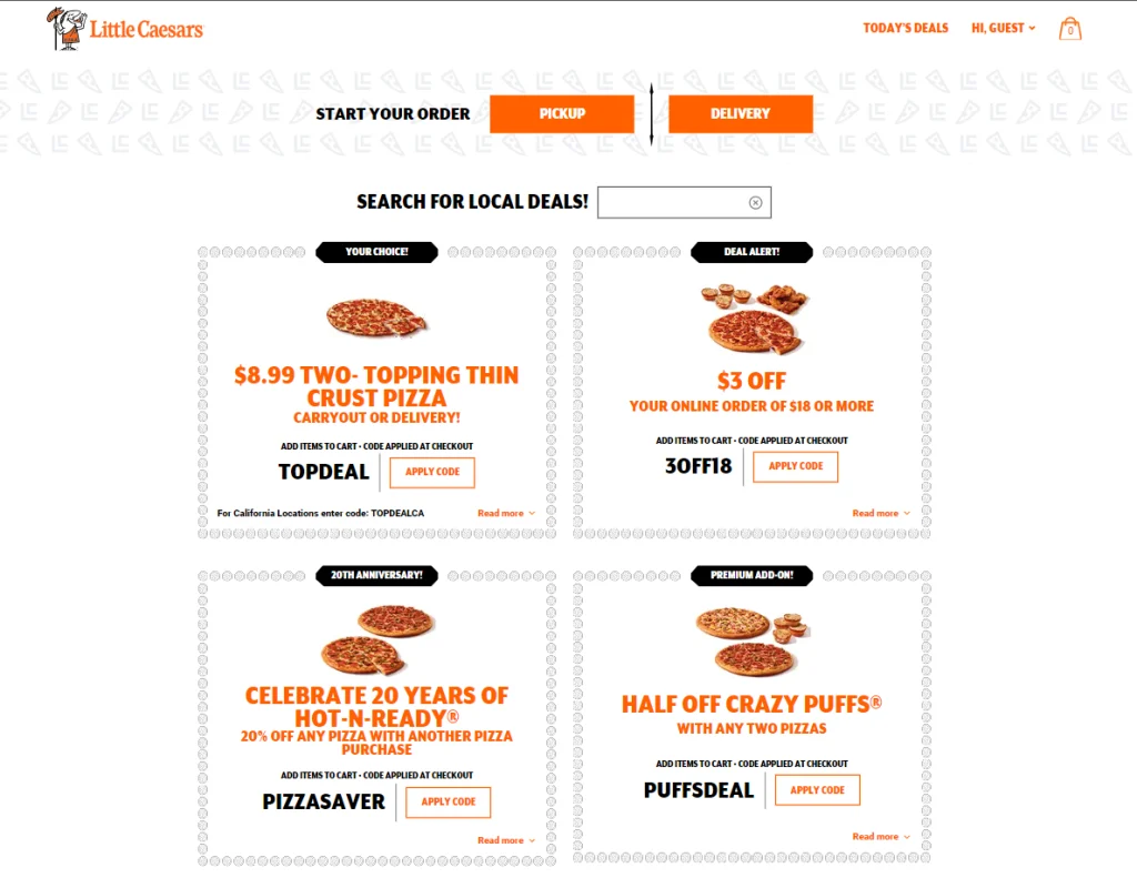 Deals At Little Caesars Menu USA