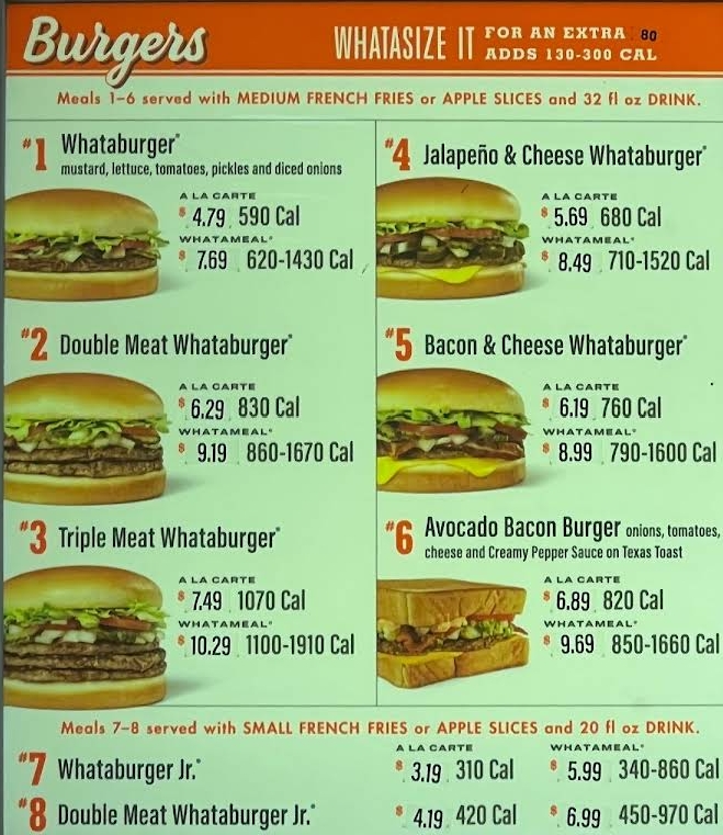 Deals At Whataburger Menu With Prices USA