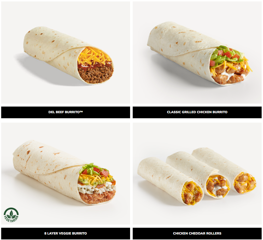 Del Taco Epic Beyond Burritos Menu USA