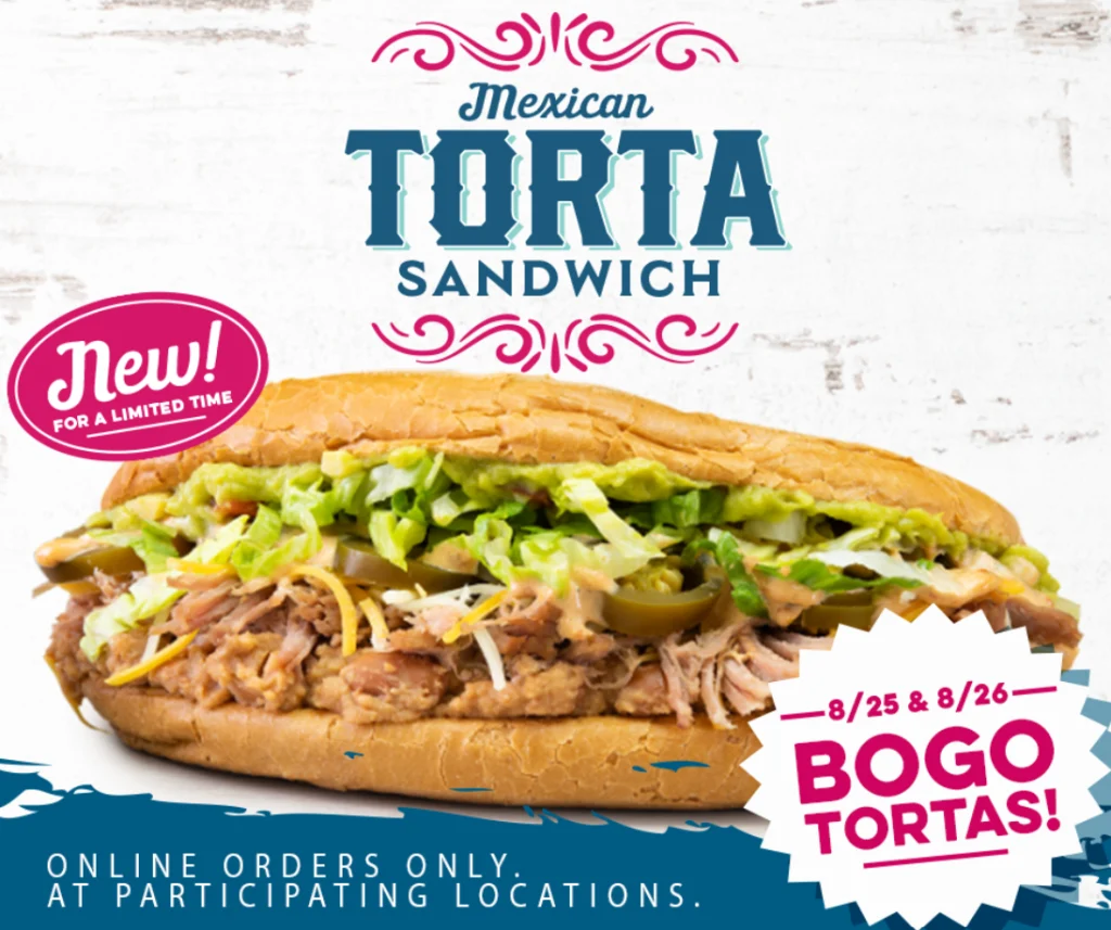 Del Taco Epic Tortas™ Menu USA