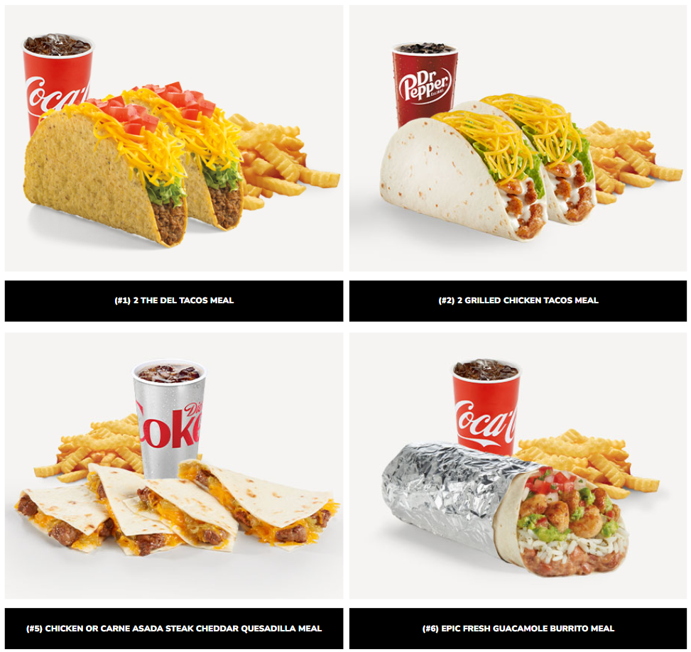 Del Taco Meals Menu USA