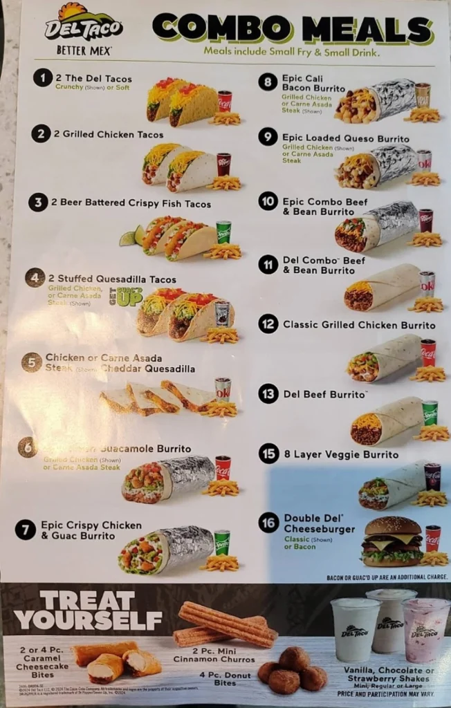 Del Taco Menu Item Prices USA