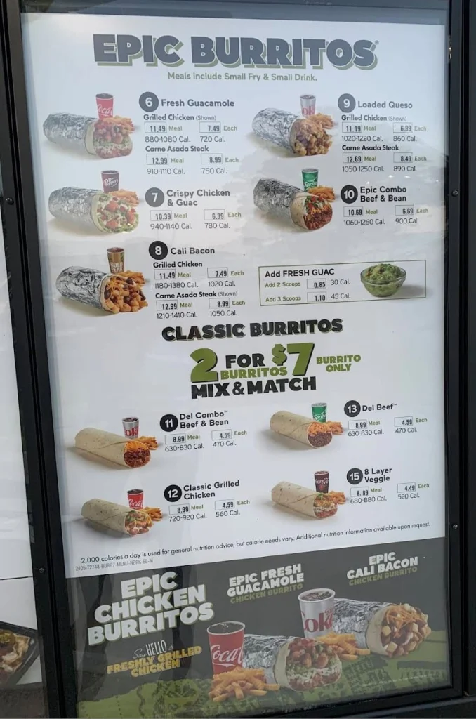 Del Taco Menu With Prices USA