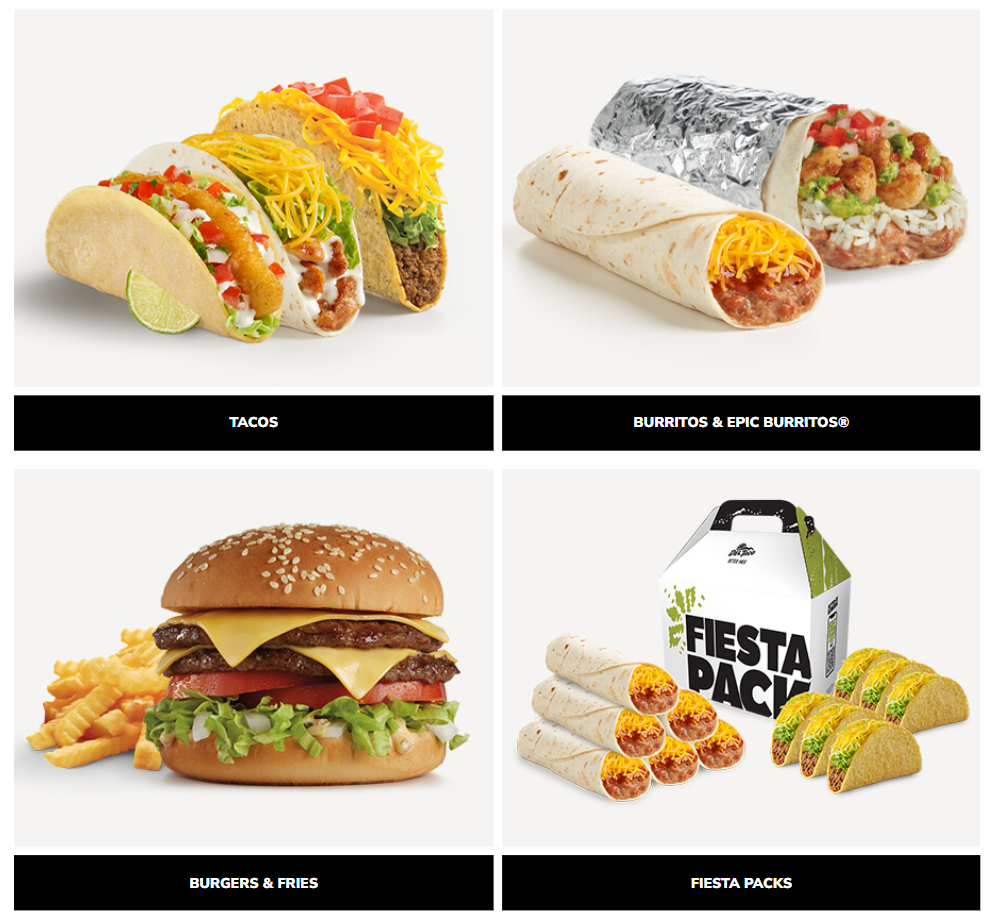 Del Taco Most Popular Menu USA