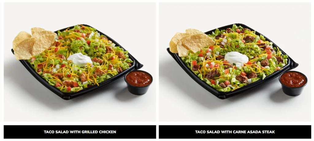 Del Taco Salads Menu USA