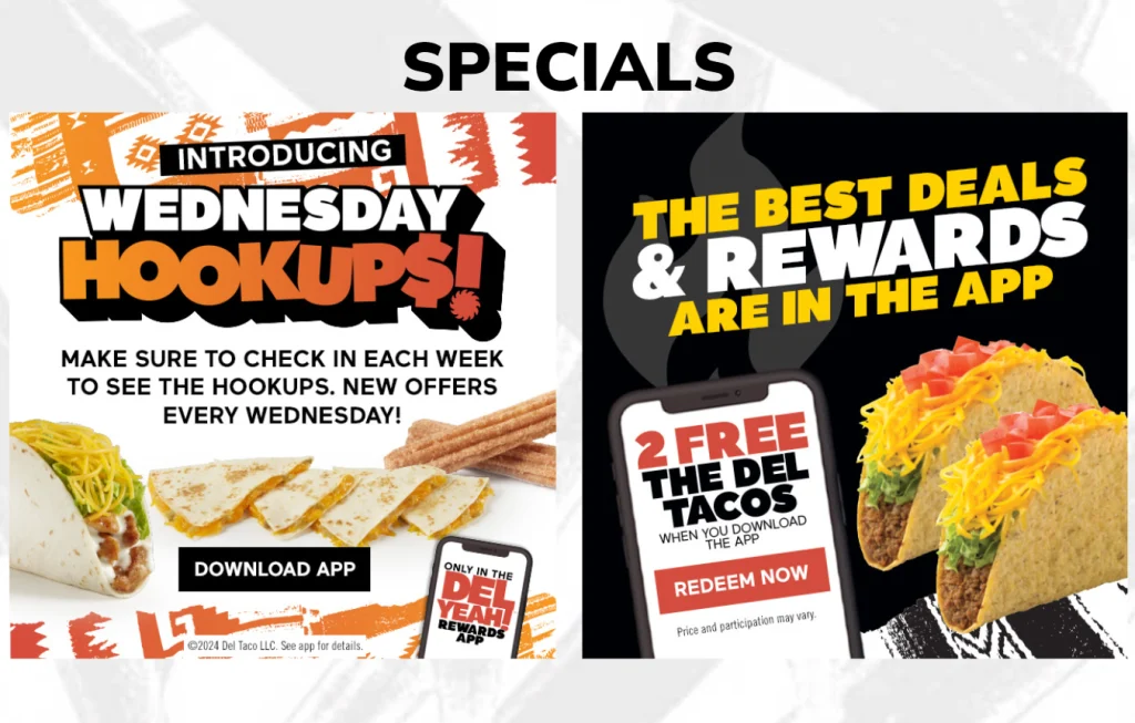 Del Taco Seasonal Specials Menu Deal USA