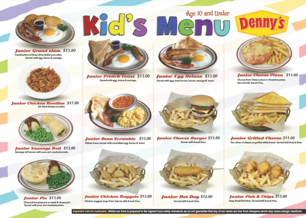 Denny’s Discounted Kids' Meals Menu Deal USA