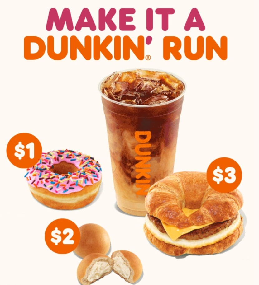 Dunkin Donuts Combo Meal Discounts Menu Deal USA