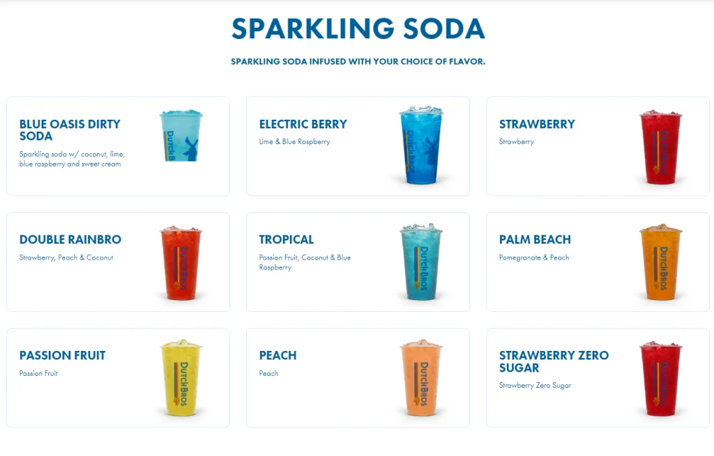 Dutch Bros Soda Menu USA