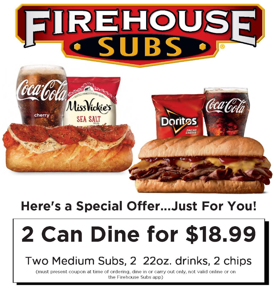 Firehouse Subs Combo Meal Discounts Menu Deal USA