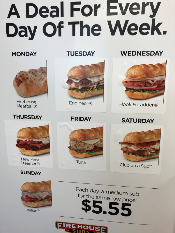 Firehouse Subs Seasonal Promotions Menu Deal USA