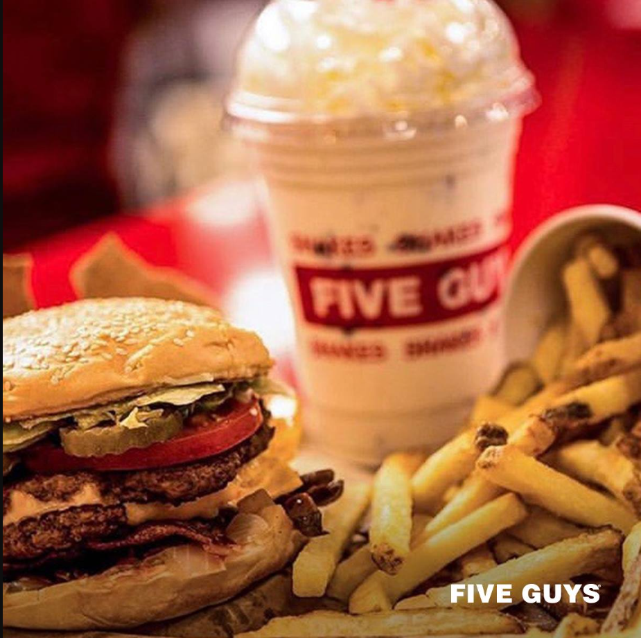 Five Guys Free Fries with Purchase Menu Deal USA