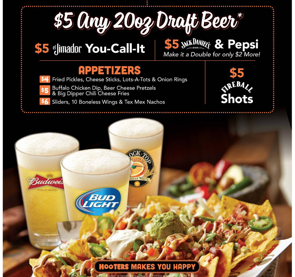 Hooters Appetizer Combos Menu Deal USA