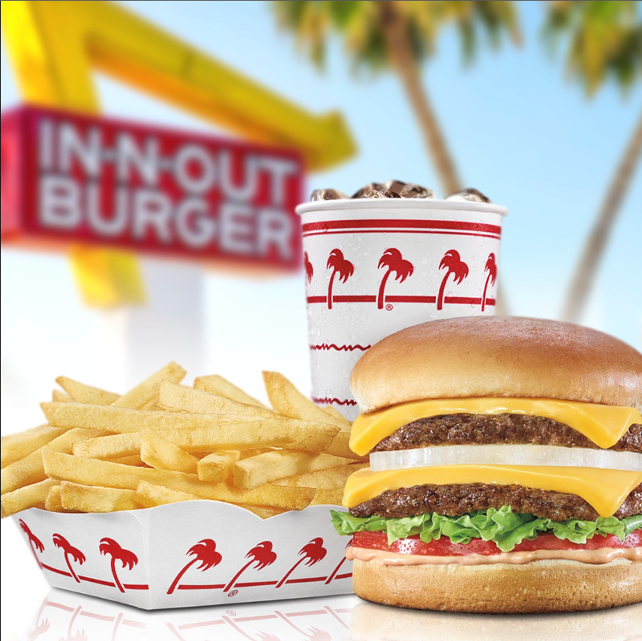 In N Out Burger Burgers and Fries Menu USA