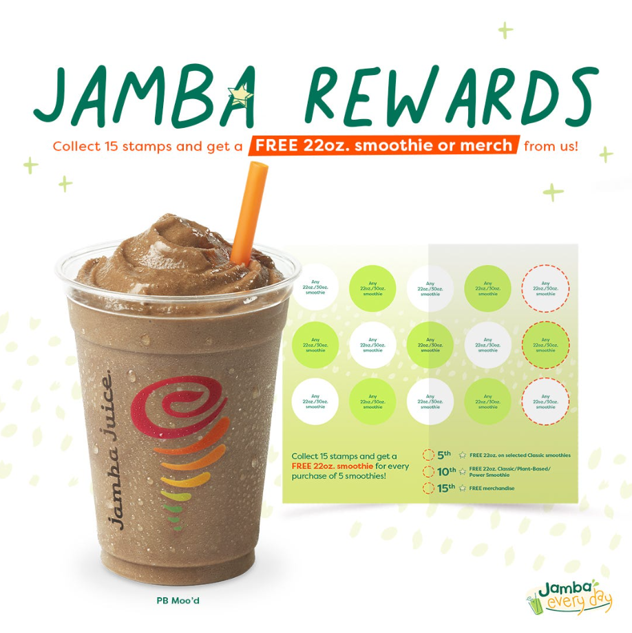 Jamba Juice Loyalty Rewards Menu Deal USA