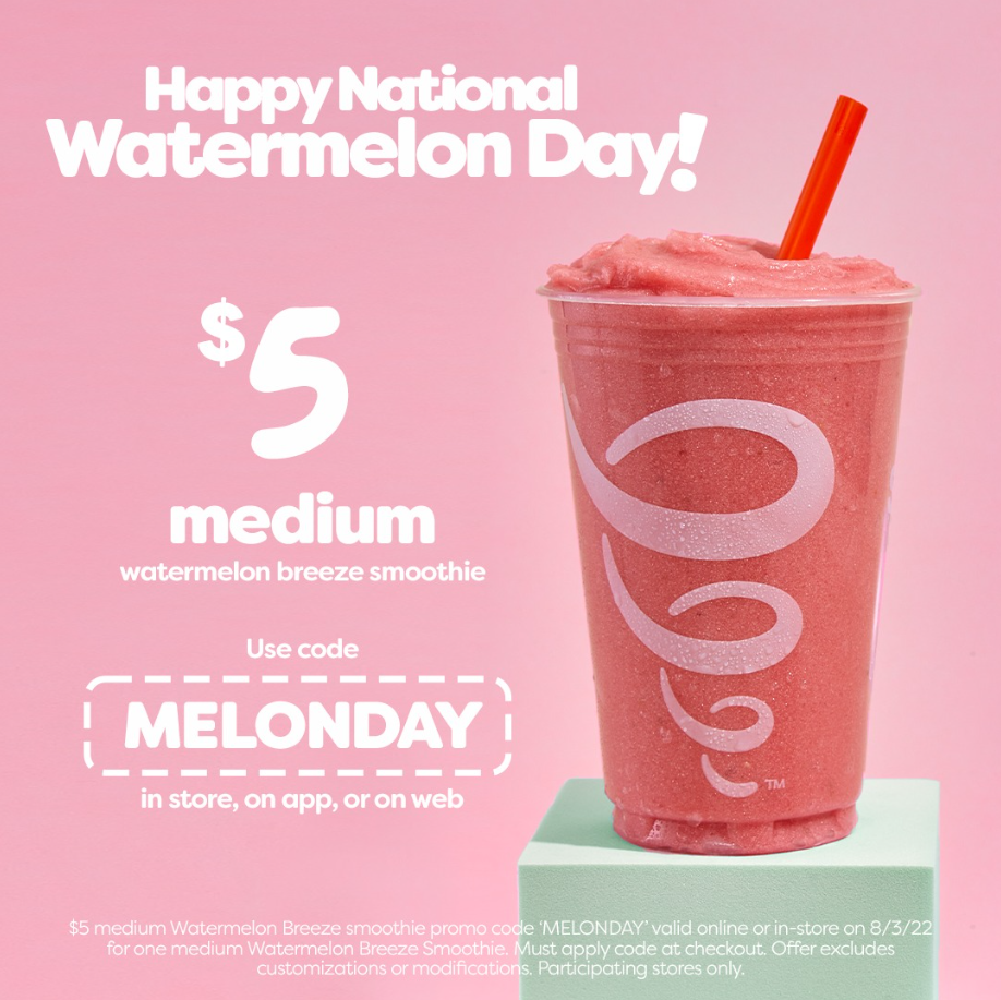 Jamba Juice Seasonal Promotions Menu Deal USA