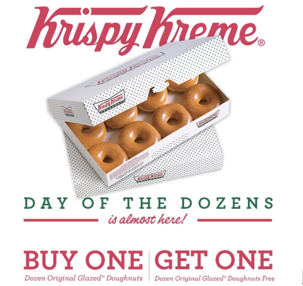 Krispy Kreme Buy One, Get One Free (BOGO) Deals Menu USA