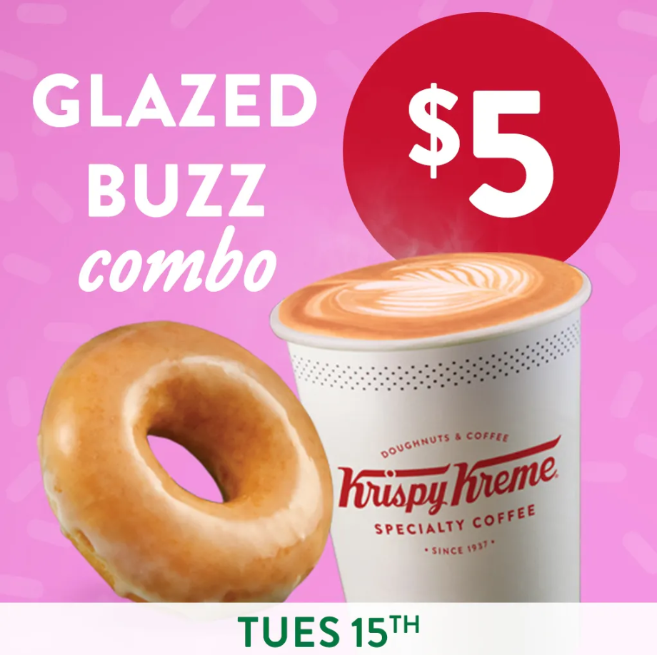 Krispy Kreme Coffee and Doughnut Combos Menu Deal USA