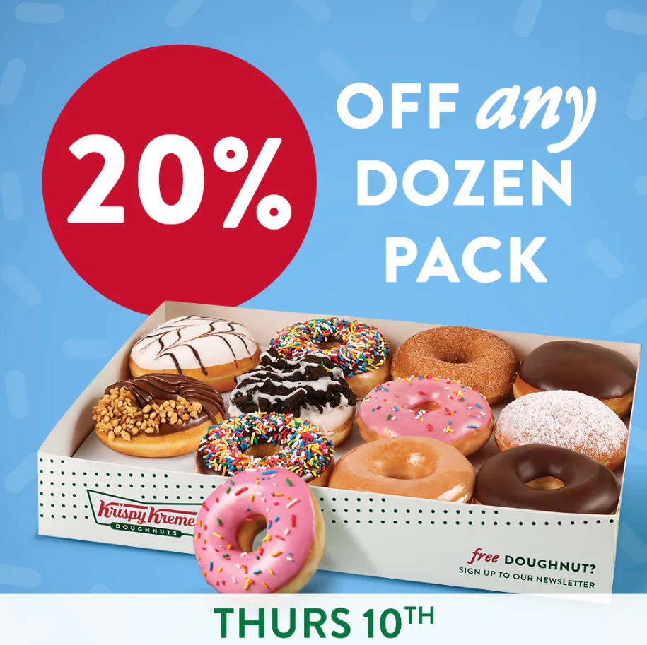 Krispy Kreme Doughnut Dozen Discounts Menu Deal USA