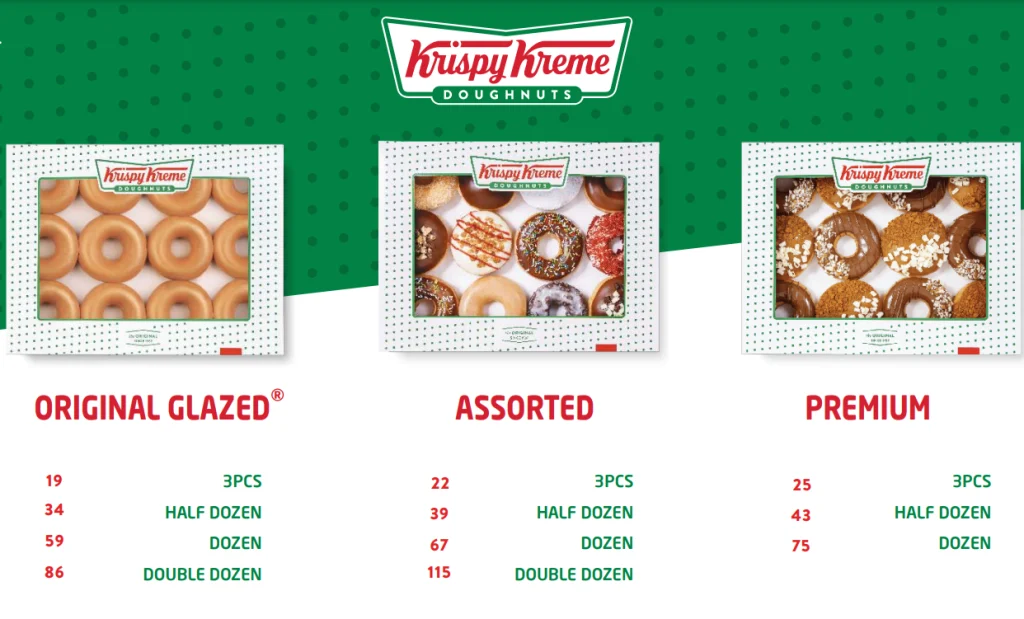 Krispy Kreme Menu Items Prices USA