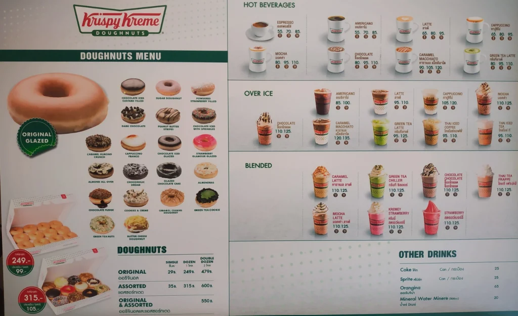 Krispy Kreme Menu With Prices USA