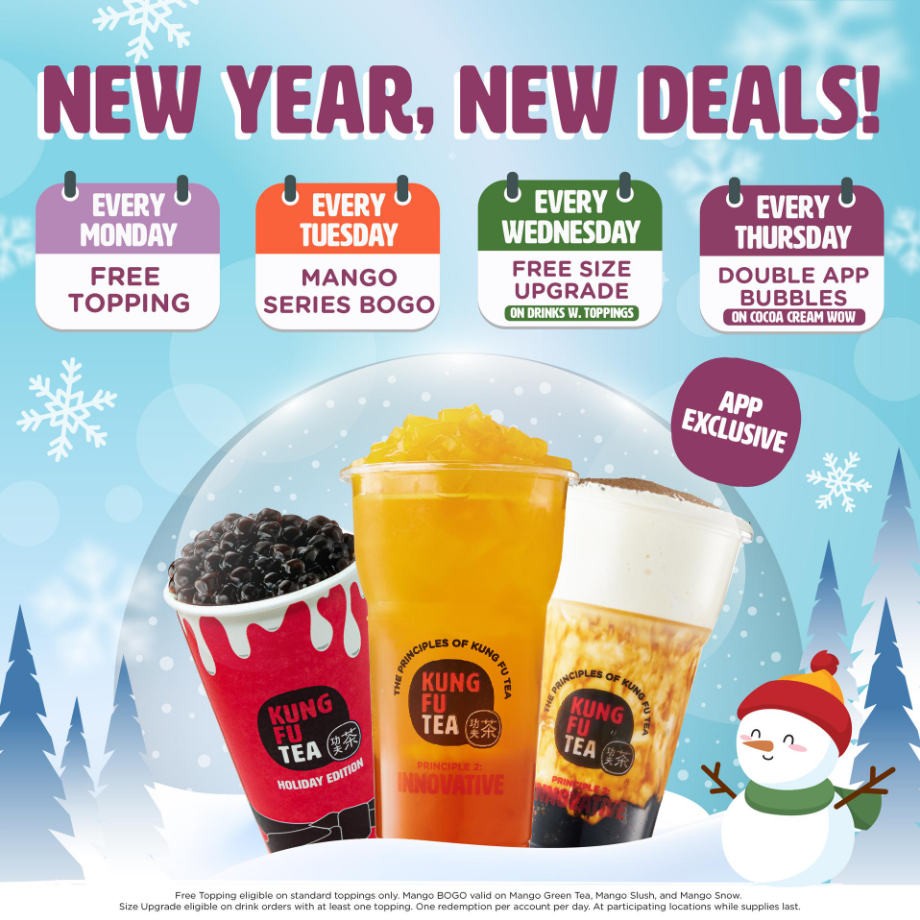 Kung Fu Tea Seasonal Promotions Menu Deal USA