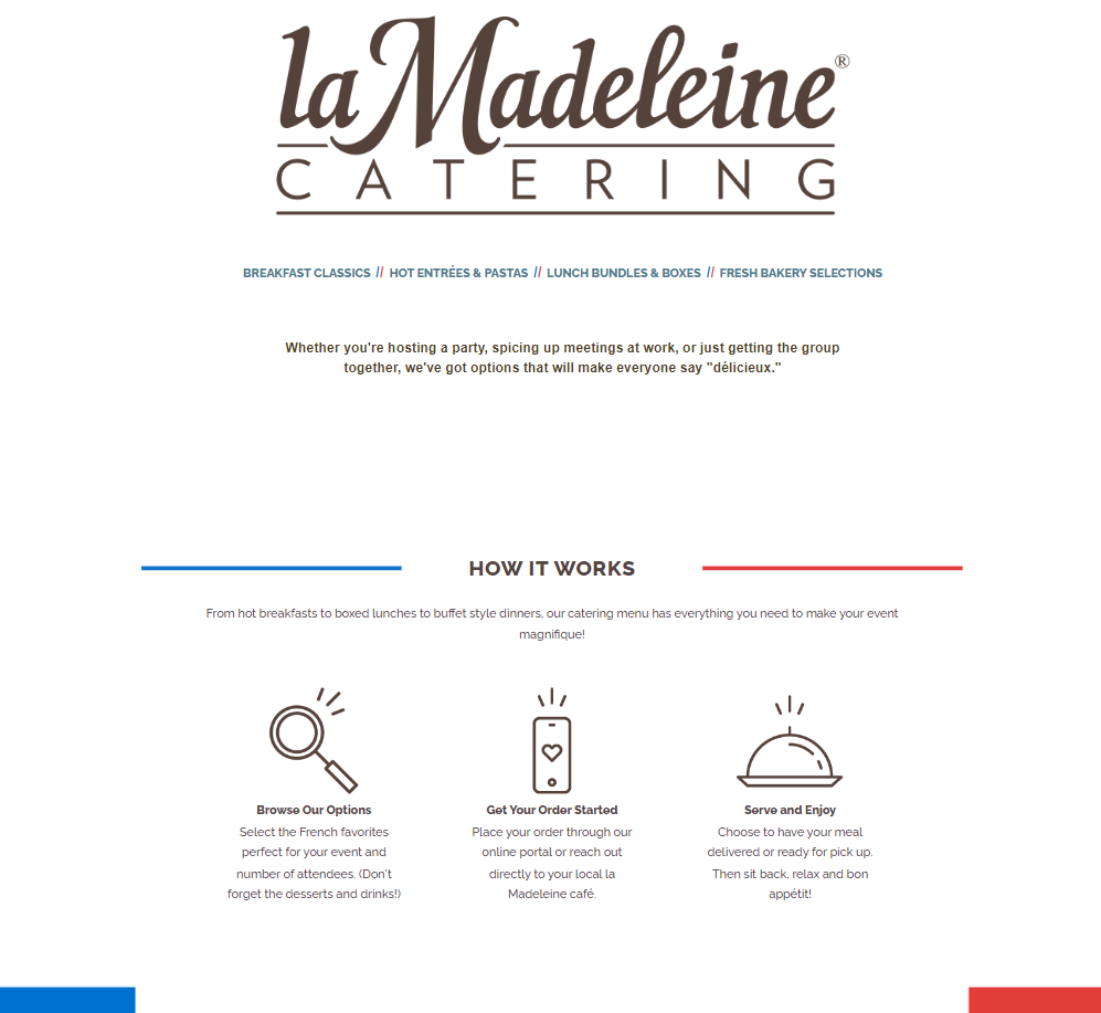 La Madeleine Catering Discounts Menu Deal USA