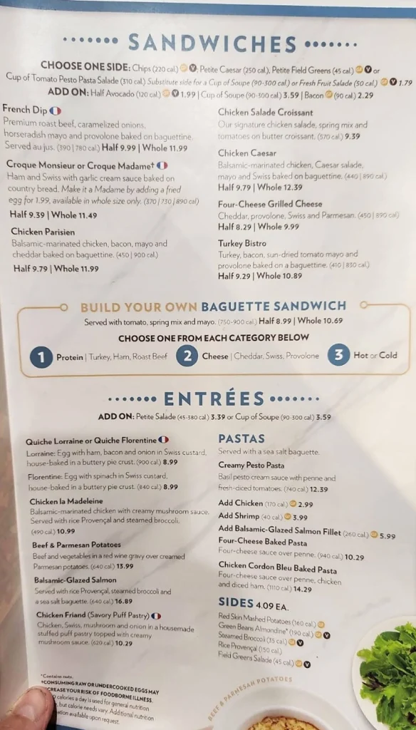 La Madeleine Menu With Prices USA