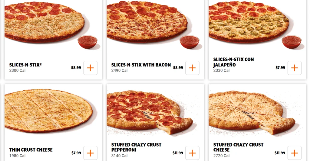 Little Caesars Create Your Own Pizza Menu USA