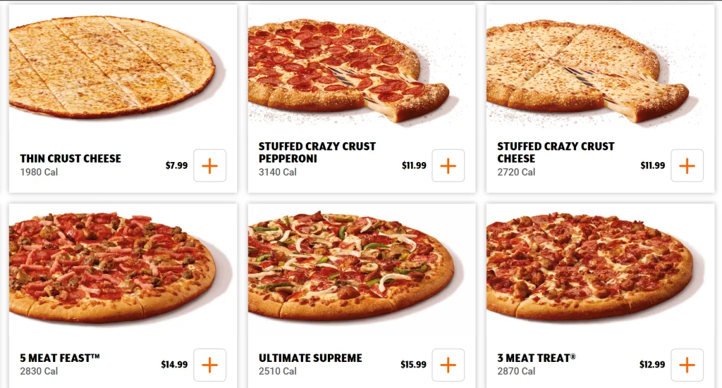 Little Caesars ExtraMostBestest Pizzas Menu USA