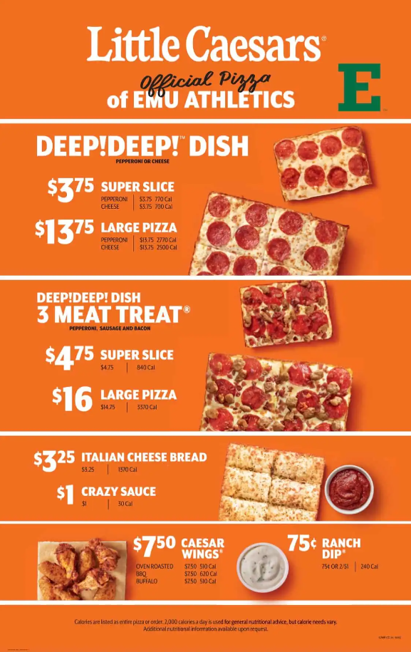 Little Caesars Menu Items Prices USA