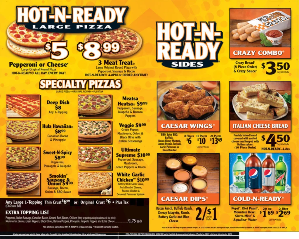 Little Caesars Menu Updated Prices USA