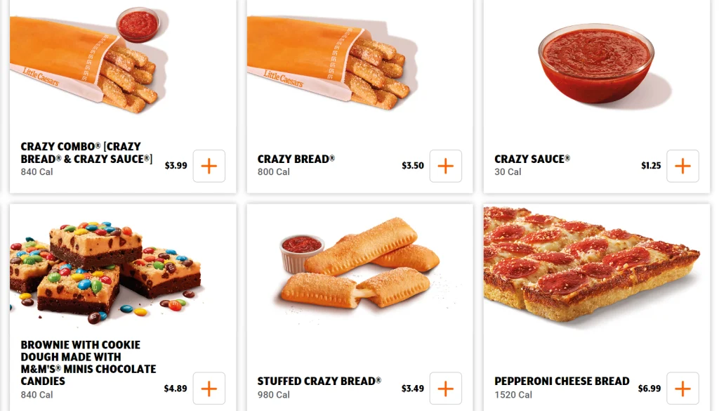 Little Caesars Sides Menu USA