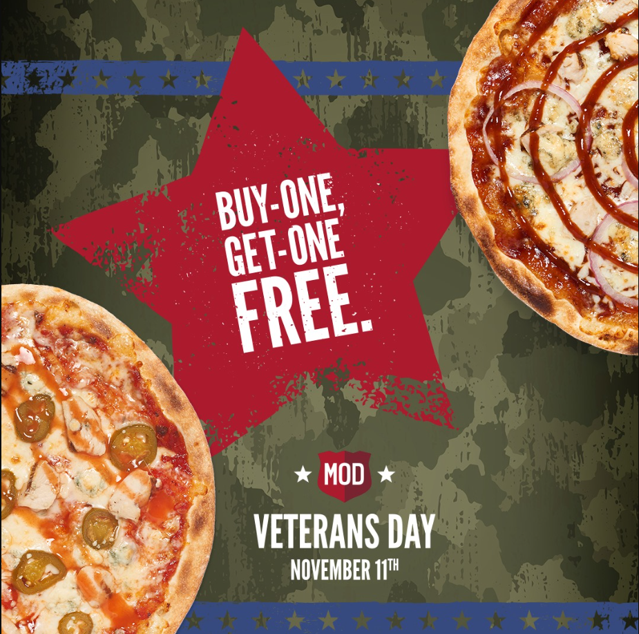 Mod Pizza Buy One, Get One Free Menu Deal USA