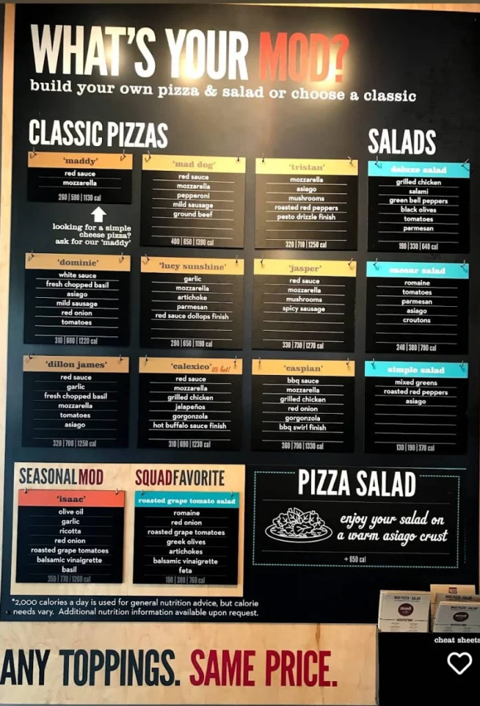 Mod Pizza Menu Order USA