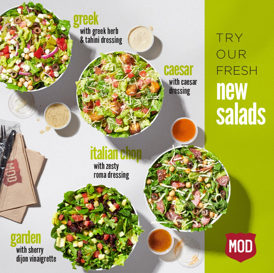 Mod Pizza Salads Menu USA