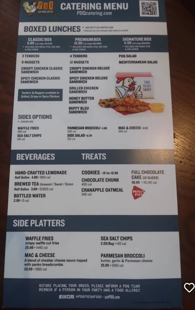 Order PDQ Menu USA