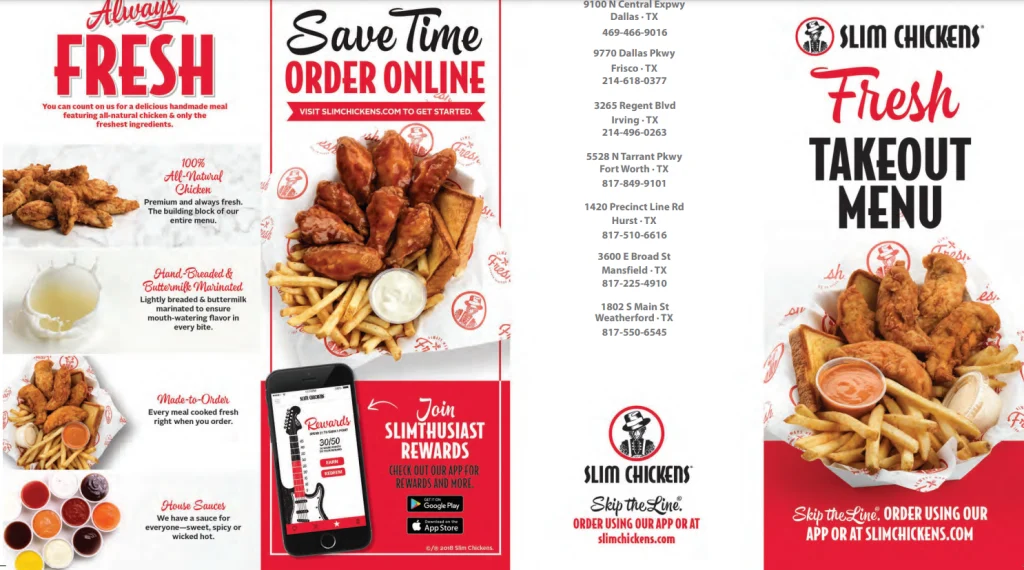 Order Slim Chickens Menu USA