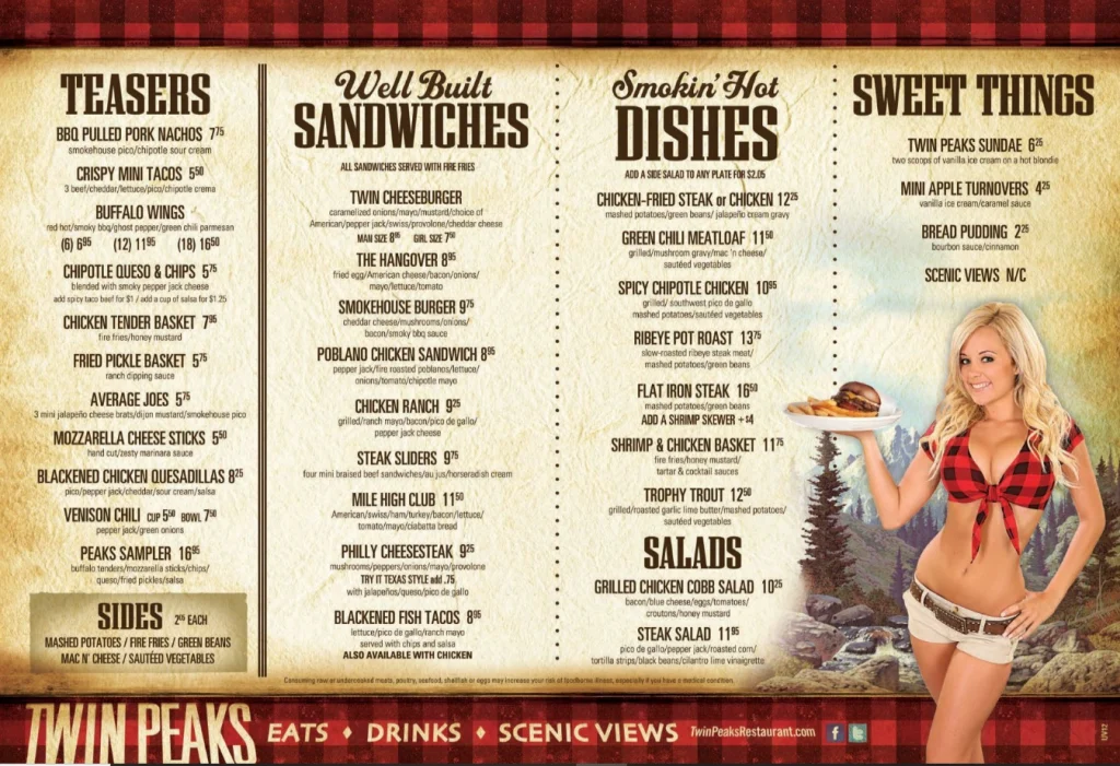 Order Twin Peaks Menu USA