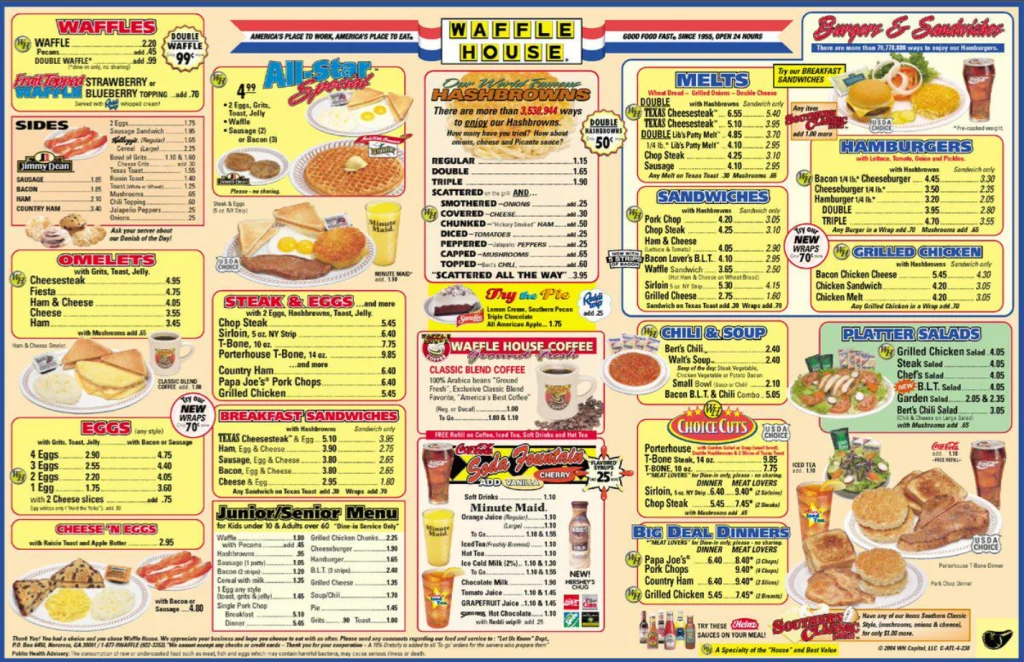 Order Waffle House Menu USA