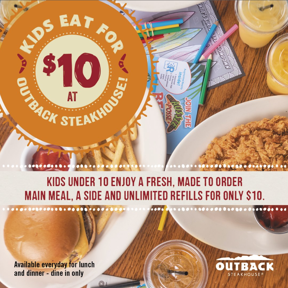 Outback Steakhouse Kids Menu USA